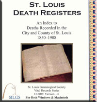 Index 1850–1908, St. Louis Death Register