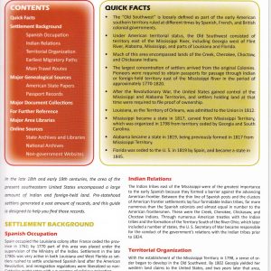Genealogy at a Glance: Old Southwest Genealogy Research
