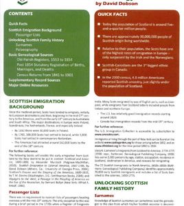 Genealogy at a Glance: Scottish Genealogy Research