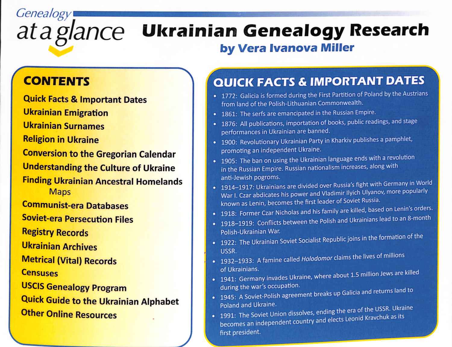 Genealogy at a Glance: Ukrainian Genealogy Research