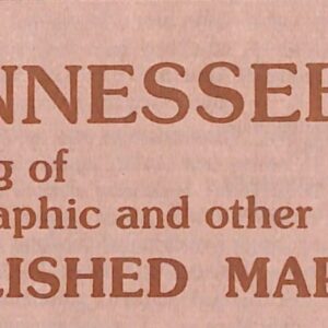Tennessee Catalog of Topographic and Other Published Maps by U S Geological Survey