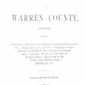 The History of Warren County, Ohio containing A History of the County …1971