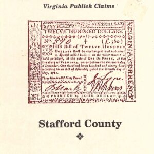 Stafford County Virginia Publick Claims by Janice L Abercrombie